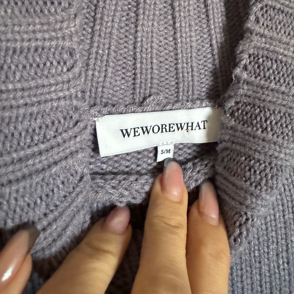 WeWoreWhat Oversized Mock‎ Neck Sweater Sz Size small/medium lilac icy blue - Picture 7 of 9